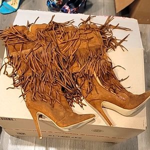 Just Fab Reggie Fringe boot